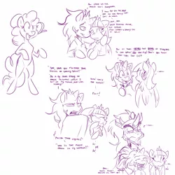 Size: 3200x3200 | Tagged: artist:bluntwhiskey, brother, brother and sister, derpibooru import, king sombra, monochrome, oc, oc:feathermoon, oc:nightweaver, offspring, parent:king sombra, parents:twibra, parent:twilight sparkle, pinkie pie, safe, sister