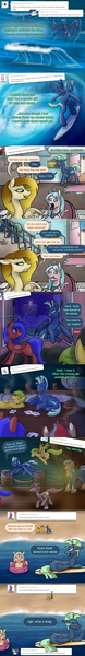 Size: 700x5400 | Tagged: safe, artist:wiggles, derpibooru import, oc, oc:drizzle, oc:sea breeze, unofficial characters only, pony, ask king sombra, bipedal, comic, drugs, ocean, surfing, tumblr