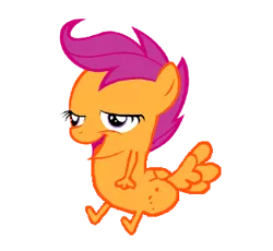 Size: 326x300 | Tagged: chickun, derpibooru import, dickbutt, exploitable meme, forced meme, meme, parody, safe, scootaloo, solo, wingbutt