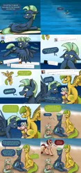 Size: 1400x3000 | Tagged: safe, artist:wiggles, derpibooru import, oc, oc:drizzle, oc:sea breeze, unofficial characters only, pony, ask king sombra, baby, baby pony, comic, crying, diaper, ocean, tumblr