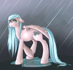 Size: 1280x1240 | Tagged: safe, artist:rubyrue, derpibooru import, drizzle, oc, unofficial characters only, rain, solo, wet mane