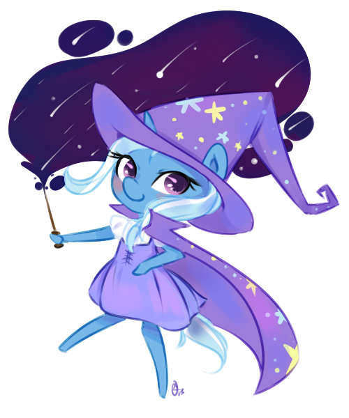 Size: 500x600 | Tagged: safe, artist:omgproductions, derpibooru import, trixie, pony, bipedal, cape, clothes, dress, hat, solo, trixie's cape, trixie's hat, vector, wand