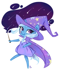 Size: 500x600 | Tagged: safe, artist:omgproductions, derpibooru import, trixie, pony, bipedal, cape, clothes, dress, hat, solo, trixie's cape, trixie's hat, vector, wand