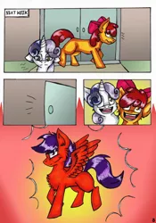 Size: 600x855 | Tagged: apple bloom, artist:olivcater, comic, cutie mark crusaders, derpibooru import, hospital, medicines called friends needed, safe, scootaloo, sweetie belle