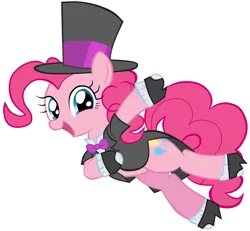 Size: 2785x2577 | Tagged: artist:momo, clothes, cute, derpibooru import, diapinkes, hat, pinkie pie, pixiv, safe, solo, spats, top hat, tuxedo