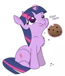 Size: 6000x7000 | Tagged: source needed, safe, artist:bri-sta, derpibooru import, twilight sparkle, pony, unicorn, absurd resolution, chest fluff, colored, cookie, cute, eating, female, filly, magic, mare, messy eating, nom, simple background, solo, twiabetes, unicorn twilight, white background
