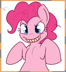 Size: 457x500 | Tagged: artist:lulubell, candy corn, derpibooru import, food, grin, halloween, pinkie pie, safe, simple background, solo, white background