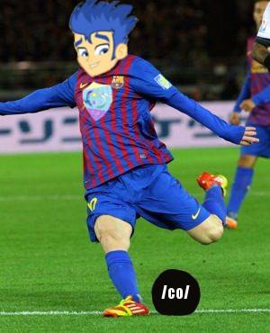 Size: 300x370 | Tagged: derpibooru import, exploitable meme, fc barcelona, flash sentry, flash sentry savior of the universe, football, forced meme, lionel messi, meme, safe, solo