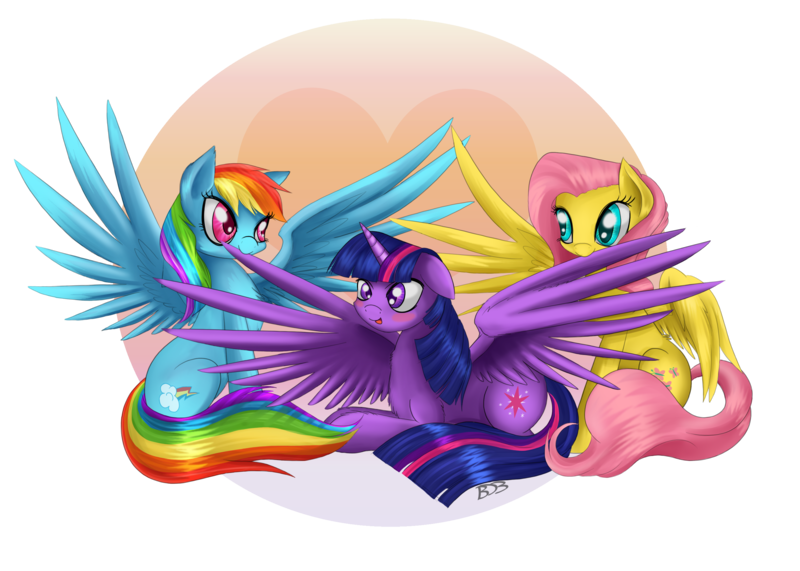 Size: 2800x2000 | Tagged: safe, artist:thenornonthego, derpibooru import, fluttershy, rainbow dash, twilight sparkle, twilight sparkle (alicorn), alicorn, pegasus, pony, blushing, c:, chest fluff, cute, female, floppy ears, fluffy, flutterdashlight, high wing, leg fluff, lesbian, mare, nom, preening, prone, shipping, simple background, sitting, smiling, spread wings, transparent background, twidash, twishy, wing fluff, wing noms