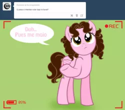 Size: 1236x1093 | Tagged: artist:shinta-girl, ask, captain obvious, derpibooru import, oc, oc:shinta pony, safe, solo, spanish, translated in the description, tumblr, unofficial characters only