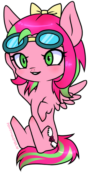 Size: 444x849 | Tagged: safe, artist:ponymonster, derpibooru import, oc, oc:precious metal, unofficial characters only, pegasus, pony, bow, female, mare, simple background, solo, transparent background