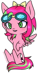 Size: 444x849 | Tagged: safe, artist:ponymonster, derpibooru import, oc, oc:precious metal, unofficial characters only, pegasus, pony, bow, female, mare, simple background, solo, transparent background