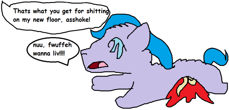 Size: 1011x489 | Tagged: 1000 hours in ms paint, artist:roufe, comic sans, crappy art, fluffy pony, fluffy pony grimdark, grimdark, questionable, solo