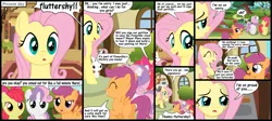 Size: 6000x2694 | Tagged: angel bunny, apple bloom, artist:matty4z, back to the future, comic, cutie mark crusaders, derpibooru import, fluttermom, fluttershy, safe, scootaloo, scootaloo's parents, sweetie belle, theory, theory:fluttershy is scootaloo's mother