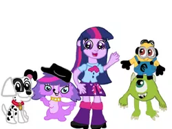 Size: 600x450 | Tagged: safe, derpibooru import, twilight sparkle, equestria girls, 101 dalmatians, dave the minion, despicable me, despicable me 2, mike wazowski, minion, minions, monsters inc., monsters university, patches, zoe trent