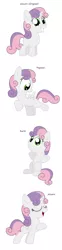 Size: 992x4008 | Tagged: safe, artist:pupster0071, derpibooru import, sweetie belle, alicorn, earth pony, pegasus, pony, unicorn, alicornified, all pony races, female, filly, race swap, shrug, simple background, singing, sweetiecorn, white background, xk-class end-of-the-world scenario