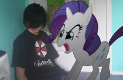 Size: 1600x1047 | Tagged: angry, artist:metalgriffen69, brony, derpibooru import, human, irl, irl human, photo, photoshop, ponies in real life, rarity, safe, seems legit, time out, waifu