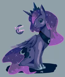 Size: 1024x1208 | Tagged: artist:nanghyang, derpibooru import, princess luna, safe, sitting, solo