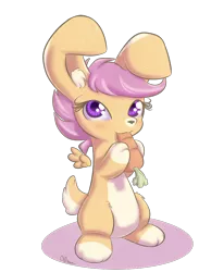 Size: 700x850 | Tagged: artist:alasou, carrot, derpibooru import, rabbit, safe, scootaloo, solo, species swap