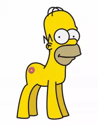 Size: 792x1009 | Tagged: artist:lolwutburger, derpibooru import, head swap, homer simpson, ponified, safe, simple background, solo, the simpsons, wat, what has science done, white background