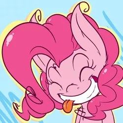 Size: 1324x1324 | Tagged: safe, artist:w300, derpibooru import, pinkie pie, pony, cute, silly, silly pony, solo, tongue out