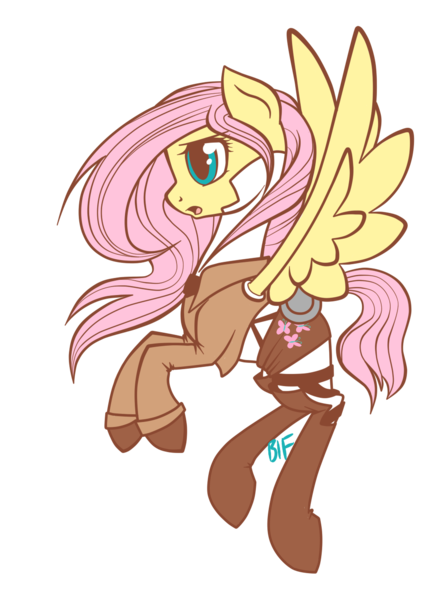 Size: 1000x1338 | Tagged: anime, artist:burbonicecreamfloat, attack on titan, clothes, crossover, derpibooru import, fluttershy, safe, solo