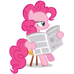 Size: 5000x5000 | Tagged: safe, artist:sarcoptess, derpibooru import, pinkie pie, absurd resolution, newspaper, simple background, solo, transparent background, vector