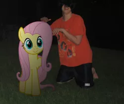 Size: 1600x1347 | Tagged: artist:metalgriffen69, brony, derpibooru import, fluttershy, forever alone, hover hand, human, irl, irl human, night, photo, ponies in real life, safe, waifu, why
