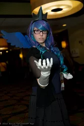 Size: 1365x2048 | Tagged: 2013, anime los angeles, artist needed, clothes, cosplay, derpibooru import, glasses, gloves, human, irl, irl human, photo, princess luna, safe, solo