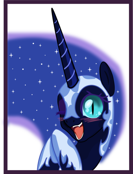 Size: 4580x6000 | Tagged: safe, artist:johnjoseco, artist:sagegami, derpibooru import, nightmare moon, pony, absurd resolution, blushing, cute, female, mare, moonabetes, nicemare moon, one eye closed, open mouth, simple background, smiling, solo, transparent background, vector, wink