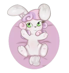 Size: 900x950 | Tagged: artist:alasou, bunnified, cute, derpibooru import, diasweetes, rabbit, safe, solo, species swap, sweetie belle, weapons-grade cute