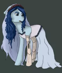 Size: 738x863 | Tagged: artist:jumblescarf, clothes, corpse bride, derpibooru import, dress, emily, ponified, semi-grimdark, solo, the corpse bride, tim burton