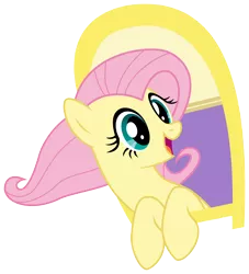 Size: 4394x4840 | Tagged: safe, artist:synch-anon, artist:twiforce, derpibooru import, fluttershy, absurd resolution, cute, happy, shyabetes, simple background, smiling, solo, transparent background, vector, window