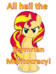 Size: 1460x1924 | Tagged: safe, artist:dry-b0nes, artist:vector-brony, derpibooru import, sunset shimmer, pony, unicorn, scymrian meritocracy, solo