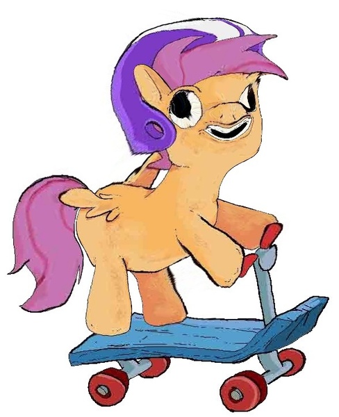 Size: 588x723 | Tagged: safe, artist:applebeans, derpibooru import, edit, scootaloo, solo