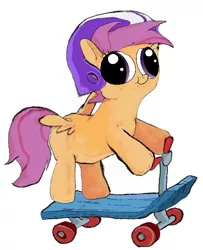 Size: 588x723 | Tagged: safe, artist:applebeans, derpibooru import, edit, scootaloo, hey you, solo