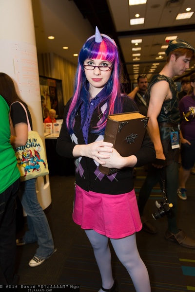 Size: 1365x2048 | Tagged: artist needed, book, clothes, cosplay, derpibooru import, dragoncon, glasses, human, irl, irl human, photo, safe, skirt, twilight sparkle