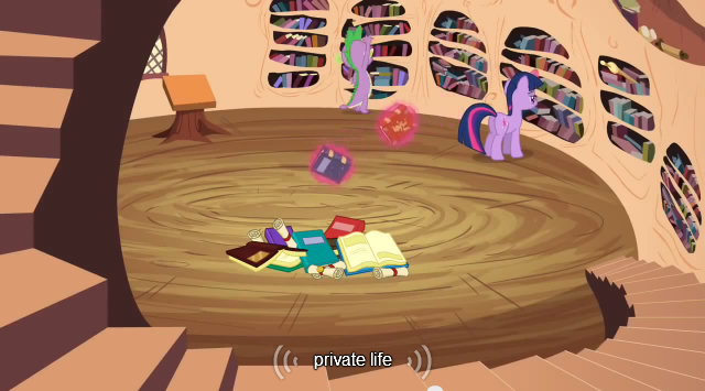 Size: 640x355 | Tagged: safe, derpibooru import, edit, edited screencap, screencap, spike, twilight sparkle, dragon, pony, unicorn, too many pinkie pies, book, butt, caption, female, male, mare, meme, plot, youtube caption