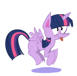 Size: 700x692 | Tagged: dead source, safe, artist:cassettepunk, deleted from derpibooru, derpibooru import, twilight sparkle, twilight sparkle (alicorn), alicorn, pony, female, flying, mare, simple background, solo, tongue out, transparent background