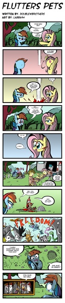 Size: 850x3958 | Tagged: ambulance, animal, artist:doublewbrothers, artist:labba94, chicken, comic, derpibooru import, faint, fluttershy, ketchup, oc, rainbow dash, safe, scootachicken, scootaloo, squirrel, trampling, wat