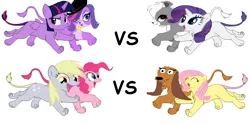 Size: 1348x672 | Tagged: safe, derpibooru import, derpy hooves, pinkie pie, rarity, twilight sparkle, twilight sparkle (alicorn), alicorn, pony, 1000 hours in ms paint, littlest pet shop, ms paint, nightmare fuel, pepper clark, pound puppies, species swap, strudel, the lion king, wat, zoe trent