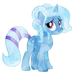 Size: 5536x5500 | Tagged: dead source, safe, artist:tzolkine, derpibooru import, trixie, pony, unicorn, absurd resolution, alternate hairstyle, beautiful, crystallized, female, mare, simple background, solo, transparent background, vector