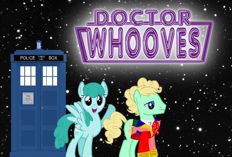 Size: 793x536 | Tagged: colin baker, derpibooru import, doctor whooves, safe, sixth doctor, spring melody, sprinkle medley, tardis, the explosion in a rainbow factory, time turner