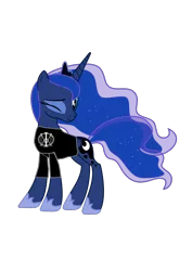 Size: 744x1052 | Tagged: artist:kraysee, artist:ziomal1987, band, clothes, derpibooru import, dream theater, edit, logo, princess luna, safe, shirt, simple background, solo, wink