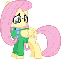 Size: 1013x974 | Tagged: artist:algonquinmaniac, bottomless, clothes, fluttershy, glasses, hilarious in hindsight, hipster, hipstershy, partial nudity, safe, scarf, simple background, solo, svg, sweater, sweatershy, transparent background, vector