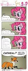 Size: 2845x7035 | Tagged: artist:redapropos, comic, derpibooru import, fox, morse code, oatmeal, oatmeal are you crazy, pinkie pie, safe, the fox, what does the fox say?, ylvis