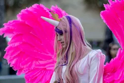 Size: 800x533 | Tagged: artist needed, artist:unkcos5, cosplay, derpibooru import, human, irl, irl human, photo, princess cadance, safe, solo, wings, wondercon