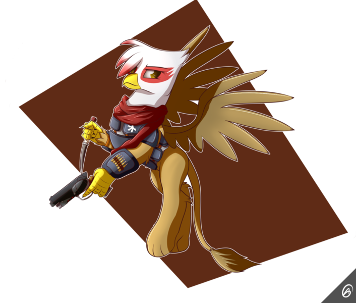 Size: 969x824 | Tagged: safe, artist:capseys, derpibooru import, oc, oc:regina grimfeathers, unofficial characters only, gryphon, fallout equestria, simple background, solo, transparent background