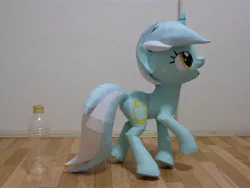 Size: 2160x1620 | Tagged: artist:robi, bottle, derpibooru import, lyra heartstrings, papercraft, pixiv, safe, size comparison, solo