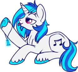 Size: 380x352 | Tagged: artist:lulubell, derpibooru import, glowstick, hooves, piercing, record scrape, rule 63, safe, simple background, solo, source needed, transparent background, unshorn fetlocks, vinyl scratch